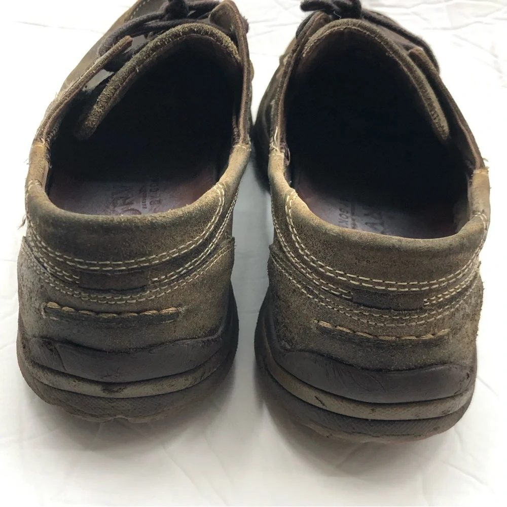 Skechers Boat Shoes Tevin Mens Size 9.5 Leather Brown 63822